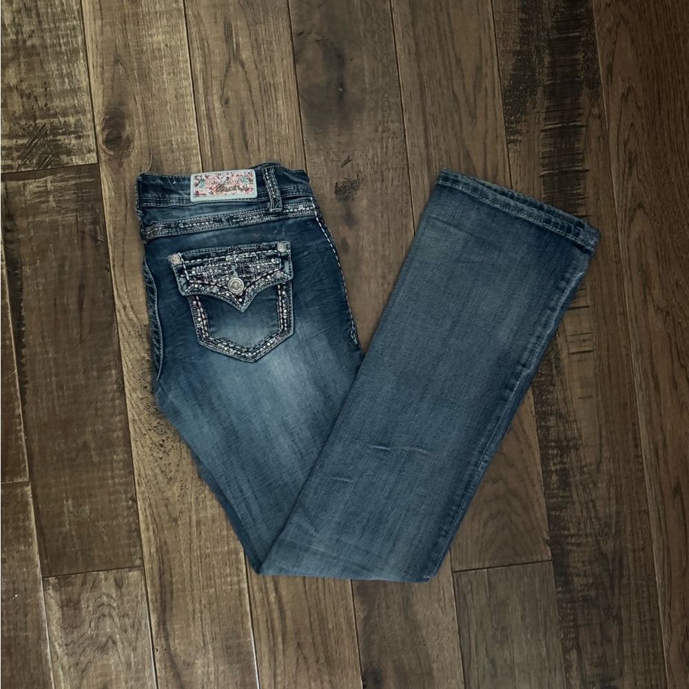 Grace in LA Embellished Bootcut Jeans — Size 27